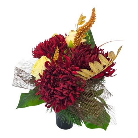 Bukiet flakon stroik na cmentarz kompozycja kwiatowa na wszystkich świętych Bukiet flakon stroik na cmentarz kompozycja kwiatowa na wszystkich świętych