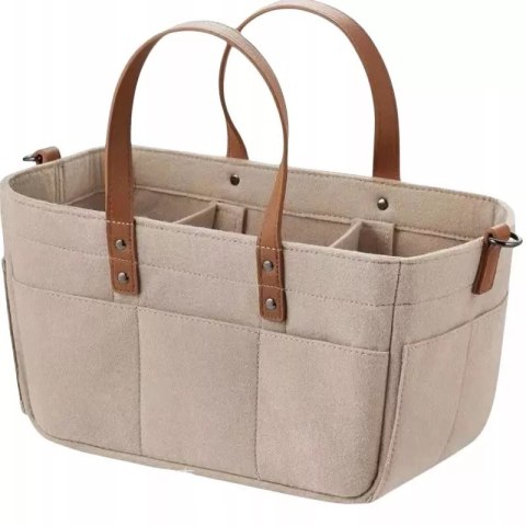 Duży Filcowy Organizer Beżowy XXL Dla Mamy i Maluszka Na Pieluszki i Akcesoria TF3 Duży Filcowy Organizer Beżowy XXL Dla Mamy i Maluszka Na Pieluszki i Akcesoria TF3