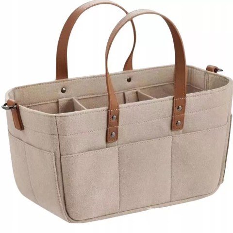Duży Filcowy Organizer Beżowy XXL Dla Mamy i Maluszka Na Pieluszki i Akcesoria TF3 Duży Filcowy Organizer Beżowy XXL Dla Mamy i Maluszka Na Pieluszki i Akcesoria TF3