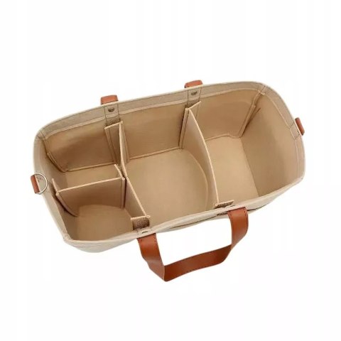 Duży Filcowy Organizer Beżowy XXL Dla Mamy i Maluszka Na Pieluszki i Akcesoria TF3 Duży Filcowy Organizer Beżowy XXL Dla Mamy i Maluszka Na Pieluszki i Akcesoria TF3