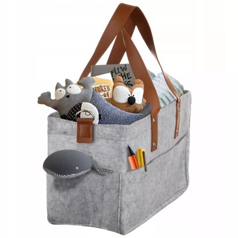 Duży Filcowy Organizer Szary XXL Dla Mamy i Maluszka Na Pieluszki i Akcesoria TF1 Duży Filcowy Organizer Szary XXL Dla Mamy i Maluszka Na Pieluszki i Akcesoria TF1