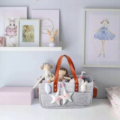 Duży Filcowy Organizer Szary XXL Dla Mamy i Maluszka Na Pieluszki i Akcesoria TF1 Duży Filcowy Organizer Szary XXL Dla Mamy i Maluszka Na Pieluszki i Akcesoria TF1