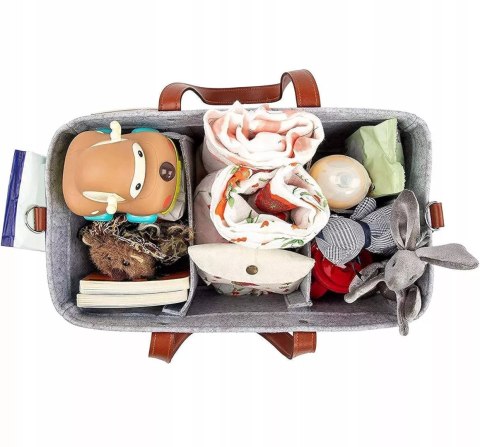 Duży Filcowy Organizer Szary XXL Dla Mamy i Maluszka Na Pieluszki i Akcesoria TF1 Duży Filcowy Organizer Szary XXL Dla Mamy i Maluszka Na Pieluszki i Akcesoria TF1