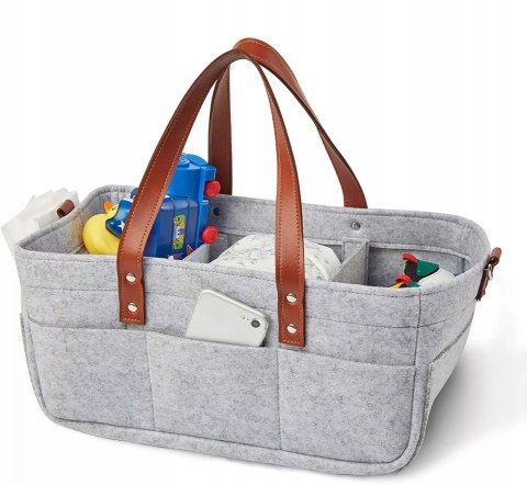 Duży Filcowy Organizer Szary XXL Dla Mamy i Maluszka Na Pieluszki i Akcesoria TF1 Duży Filcowy Organizer Szary XXL Dla Mamy i Maluszka Na Pieluszki i Akcesoria TF1