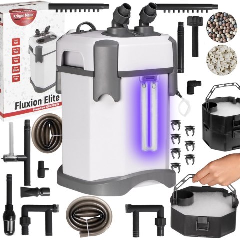 Kruger Meier Fluxion Elite 1000 UVC PRO - filtr zewnętrzny z lampą UV do akwarium 80 - 180 litrów