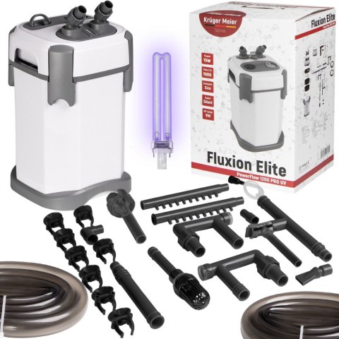 Kruger Meier Fluxion Elite 1800 UVC PRO - filtr zewnętrzny z lampą UV do akwarium 120 - 350 litrów