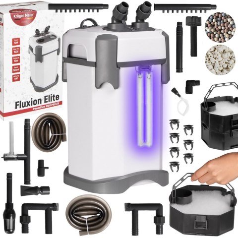 Kruger Meier Fluxion Elite 1800 UVC PRO - filtr zewnętrzny z lampą UV do akwarium 120 - 350 litrów