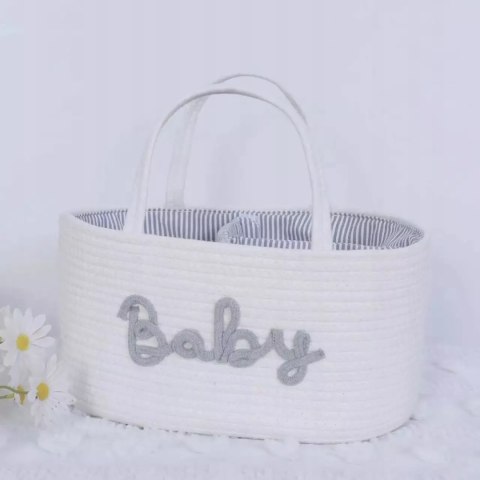 Organizer biały Baby na pieluszki torba dla mamy niemowlaka na pieluchy Organizer biały Baby na pieluszki torba dla mamy niemowlaka na pieluchy