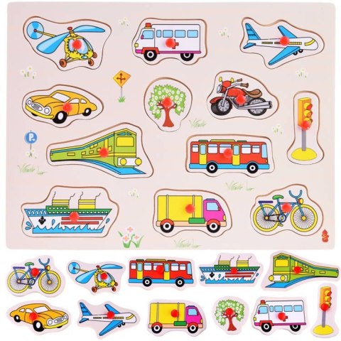 Puzzle drewniane POJAZDY układanka 12 ele. drewniany sorter ZA4720 Puzzle drewniane POJAZDY układanka 12 ele. drewniany sorter ZA4720