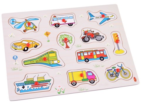 Puzzle drewniane POJAZDY układanka 12 ele. drewniany sorter ZA4720 Puzzle drewniane POJAZDY układanka 12 ele. drewniany sorter ZA4720