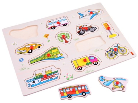 Puzzle drewniane POJAZDY układanka 12 ele. drewniany sorter ZA4720 Puzzle drewniane POJAZDY układanka 12 ele. drewniany sorter ZA4720