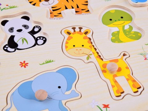Puzzle drewniane ZWIERZAKI układanka 10 ele dopasuj kształty ZA4721 Puzzle drewniane ZWIERZAKI układanka 10 ele dopasuj kształty ZA4721