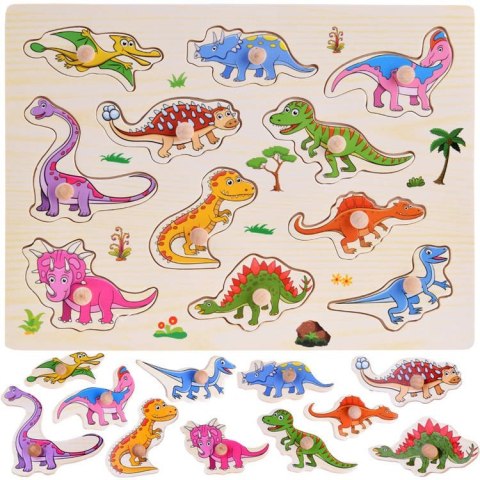 Puzzle drewniane dinozaury 11 ele. układanka drewniany sorter ZA4723 Puzzle drewniane dinozaury 11 ele. układanka drewniany sorter ZA4723