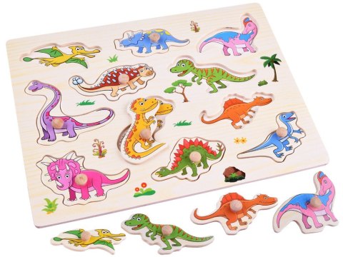 Puzzle drewniane dinozaury 11 ele. układanka drewniany sorter ZA4723 Puzzle drewniane dinozaury 11 ele. układanka drewniany sorter ZA4723