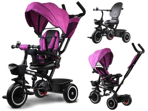 Rowerek trójkołowy Tiny Bike 3w1 różowy z daszkiem SP0650 Rowerek trójkołowy Tiny Bike 3w1 różowy z daszkiem SP0650