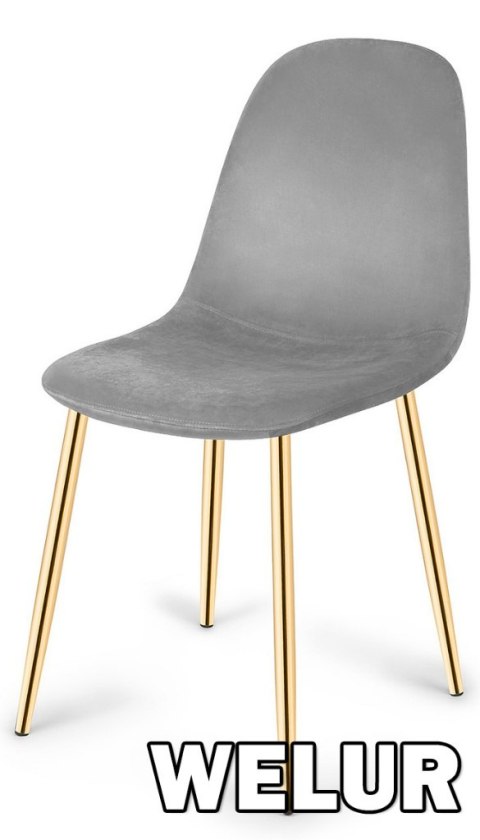 Krzesło tapicerowane GIULIA VELVET GREY GOLD II GATUNEK Krzesło tapicerowane GIULIA VELVET GREY GOLD II GATUNEK