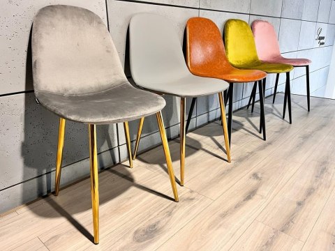 Krzesło tapicerowane GIULIA VELVET GREY GOLD II GATUNEK Krzesło tapicerowane GIULIA VELVET GREY GOLD II GATUNEK