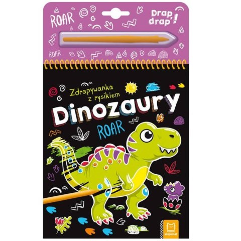 Aksjomat Dinozaury kolorowa Zdrapywanka z rysikiem KS0558