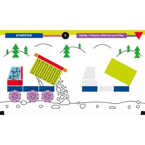 Aksjomat Pojazdy w akcji. Wyklejanka rysowanka 4+ KS0711