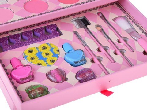 Duży zestaw do makijażu - uroczy KUFEREK z kosmetykami i biżuterią ZA5693