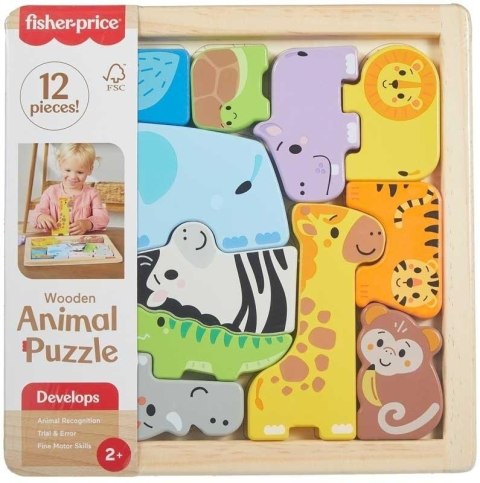 Fisher-Price Zwierzątka Drewniane puzzle Układanka Fisher-Price Zwierzątka Drewniane puzzle Układanka