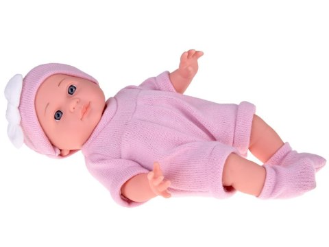 Lalka Bobas z Łóżeczkiem w Różowym Ubranku Niemowlak ZA5855