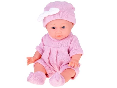 Lalka Bobas z Łóżeczkiem w Różowym Ubranku Niemowlak ZA5855