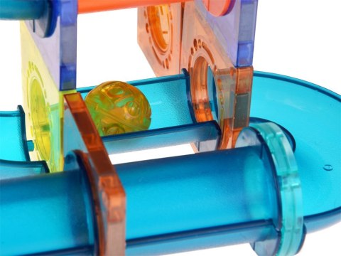 ŚWIECĄCE Klocki magnetyczne 3D - Zbuduj tor kulkowy KULODROM 116-ele ZA5894