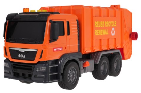 Śmieciarka Pomarańczowa z Funkcją Dźwięku + Akcesoria Śmieciarka Pomarańczowa z Funkcją Dźwięku + Akcesoria