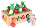 Sorter Montessori drewniany wózek złap robaczka marchewki układanka ZA5903