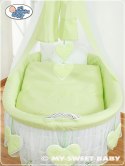 Kosz Mojżesza z baldachimem- Amelie zielony