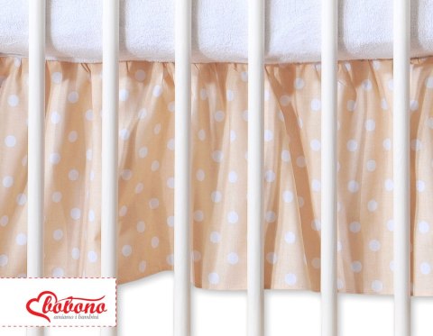 Falbanka maskująca 120x60cm- Wiszące serduszka grochy na beżowym Falbanka maskująca 120x60cm- Wiszące serduszka grochy na beżowym