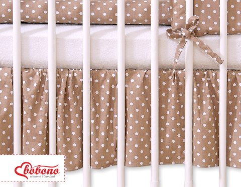 Falbanka maskująca 120x60cm- Wiszące serduszka białe grochy na brązie Falbanka maskująca 120x60cm- Wiszące serduszka białe grochy na brązie