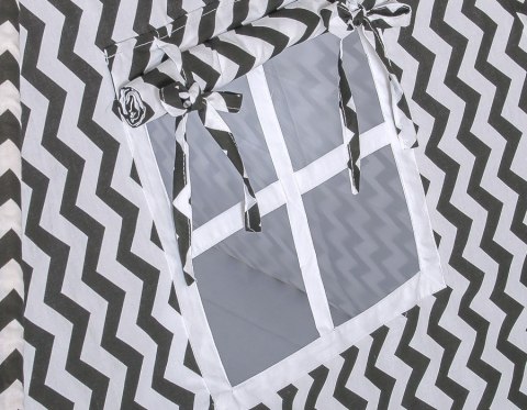 Namiot TIPI dla dzieci +mata + zawieszki pióra - Chevron czarny Namiot TIPI dla dzieci +mata + zawieszki pióra - Chevron czarny