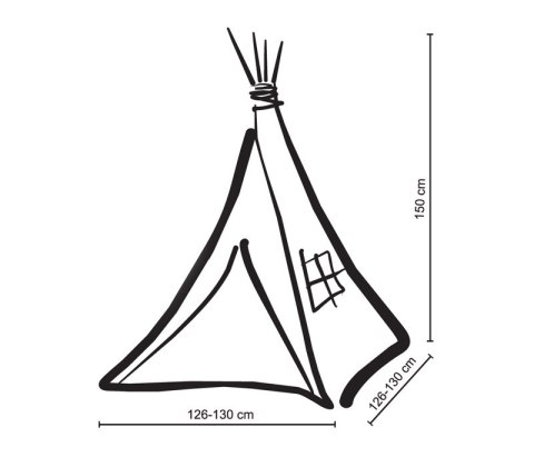 Namiot Tipi dla dzieci + zawieszki pióra - Czarne gwiazdki/niebieski Namiot Tipi dla dzieci + zawieszki pióra - Czarne gwiazdki/niebieski