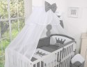 Pościel 5-cz z moskitierą- Little Prince/Princess antracyt