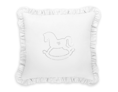 Dekoracyjna poduszka z aplikacją - biały