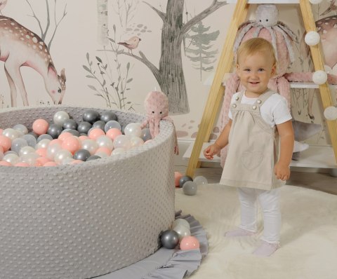 Suchy basen minky H-40 cm z piłkami 200szt.- brudny różowy Suchy basen minky H-40 cm z piłkami 200szt.- brudny różowy
