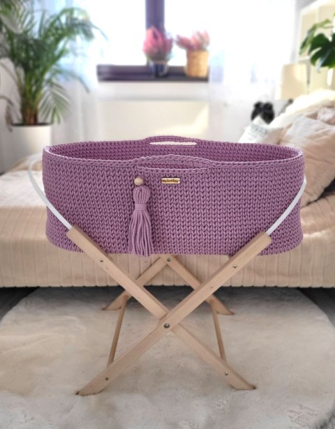 Kosz Mojżesza BOHO Handmade ze stojakiem - lawenda Kosz Mojżesza BOHO Handmade ze stojakiem - lawenda