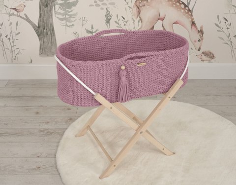 Kosz Mojżesza BOHO Handmade ze stojakiem - lawenda Kosz Mojżesza BOHO Handmade ze stojakiem - lawenda