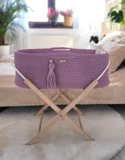 Kosz Mojżesza BOHO Handmade ze stojakiem - lawenda Kosz Mojżesza BOHO Handmade ze stojakiem - lawenda