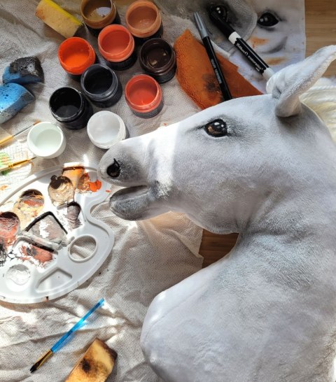 Hobby Horse Mały koń na kiju Premium - biały A4 Hobby Horse Mały koń na kiju Premium - biały A4