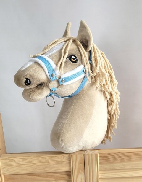 Kantar regulowany dla konia Hobby Horse A3 błękitny z białym futerkiem Kantar regulowany dla konia Hobby Horse A3 błękitny z białym futerkiem