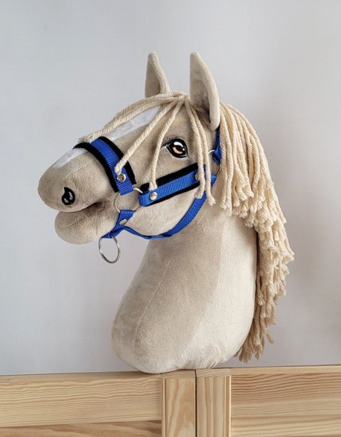 Kantar regulowany dla konia Hobby Horse A3 niebieski z czarnym futerkiem Kantar regulowany dla konia Hobby Horse A3 niebieski z czarnym futerkiem