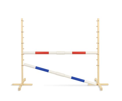 Przeszkoda skokowa do Hobby Horse 160cm, h-120 cm, dwie belki - czerwona i niebieska Przeszkoda skokowa do Hobby Horse 160cm, h-120 cm, dwie belki - czerwona i niebieska