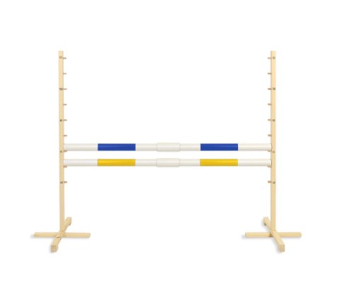 Przeszkoda skokowa do Hobby Horse 160cm, h-120 cm, dwie belki - niebieska i żółta Przeszkoda skokowa do Hobby Horse 160cm, h-120 cm, dwie belki - niebieska i żółta