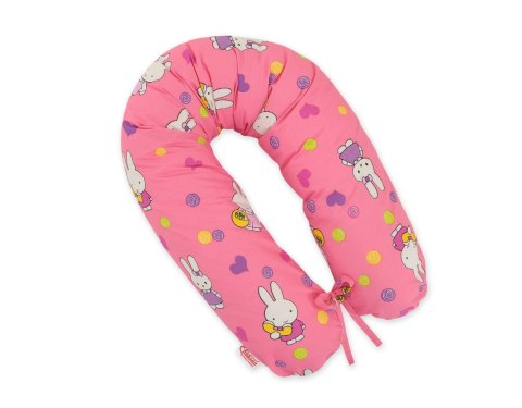 Poduszka ciążowa Longer dla kobiet w ciąży do spania - Hallo rabbit pink Poduszka ciążowa Longer dla kobiet w ciąży do spania - Hallo rabbit pink