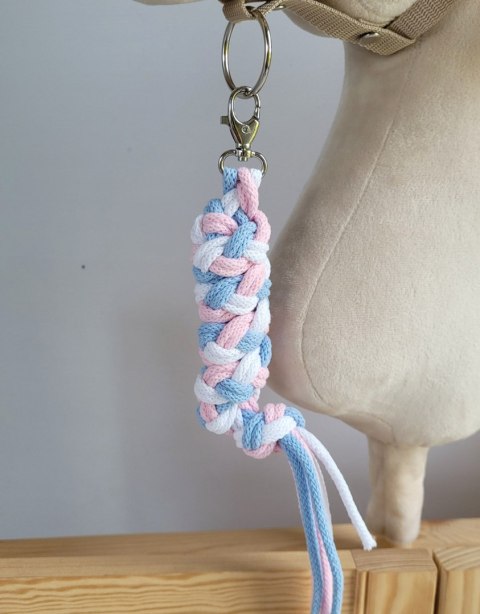 Uwiąz dla Hobby Horse ze sznurka - błękit/ jasny róż/ biały Uwiąz dla Hobby Horse ze sznurka - błękit/ jasny róż/ biały