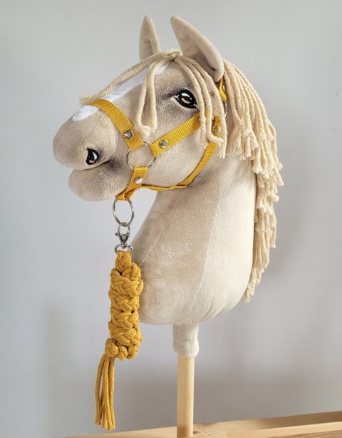 Zestaw do Hobby Horse: kantar A3 + uwiąz ze sznurka - musztardowy Zestaw do Hobby Horse: kantar A3 + uwiąz ze sznurka - musztardowy