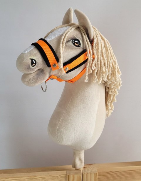 Zestaw do Hobby Horse: kantar A3 z czarnym futerkiem + uwiąz ze sznurka - neon-orange/ czarny Zestaw do Hobby Horse: kantar A3 z czarnym futerkiem + uwiąz ze sznurka - neon-orange/ czarny